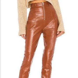 New with tags, Lovers and friends faux leather pants in Chestnut from Revolve